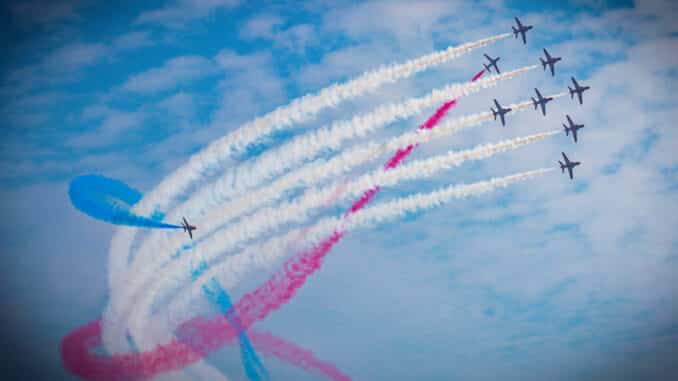 Les flèches rouges au Bournemouth Air Festival (Image : UK Aviation Media)